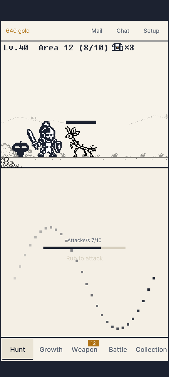 Hunt screen on a phone
